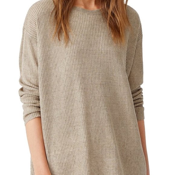 Eileen Fisher Tops - EILEEN FISHER Size XL/TG ribbed Organic Linen Tunic Sweater side slits